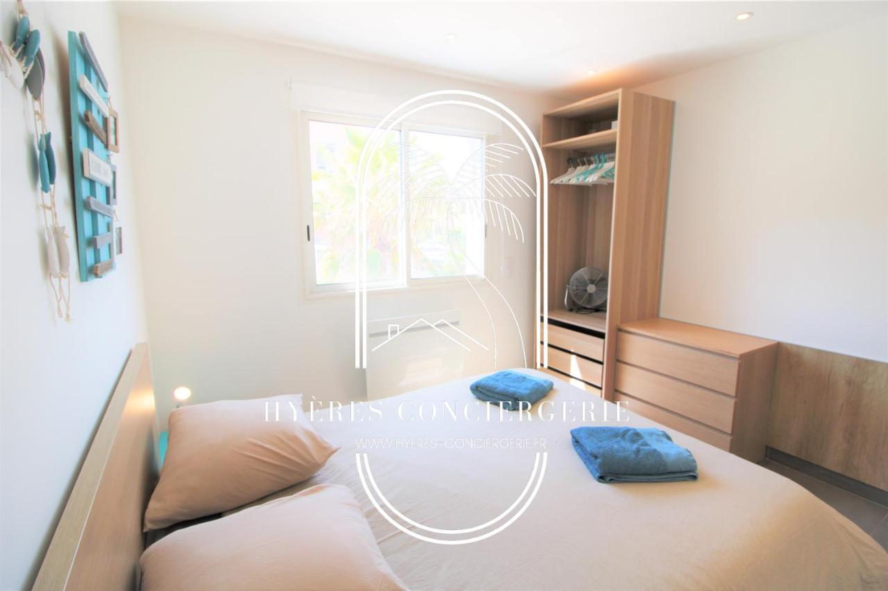 Villa Antoine Appartement Rdj Vue Mer Clim Wifi Parking Plage 50M La Garonne Le Pradet Exterior photo