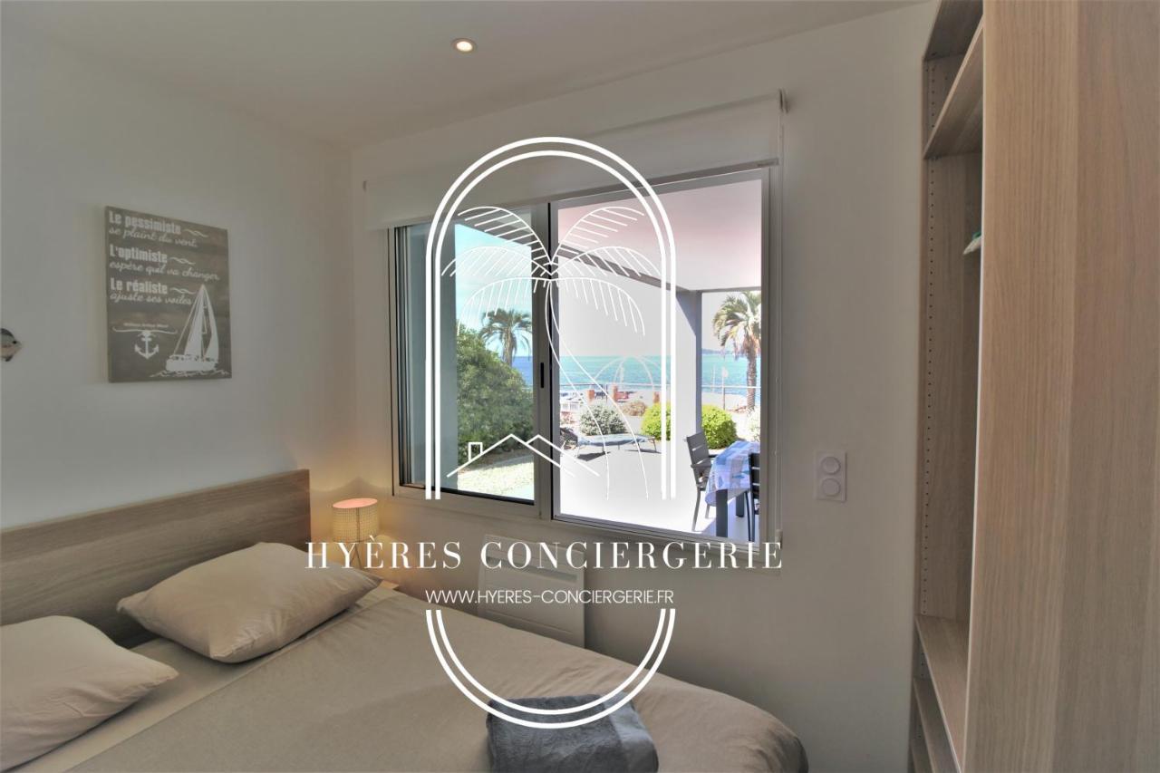 Villa Antoine Appartement Rdj Vue Mer Clim Wifi Parking Plage 50M La Garonne Le Pradet Exterior photo