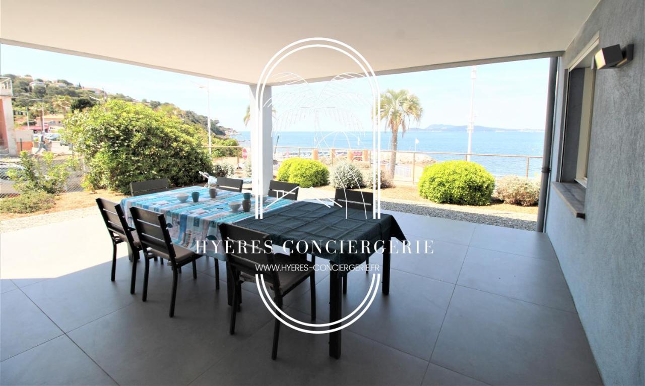 Villa Antoine Appartement Rdj Vue Mer Clim Wifi Parking Plage 50M La Garonne Le Pradet Exterior photo