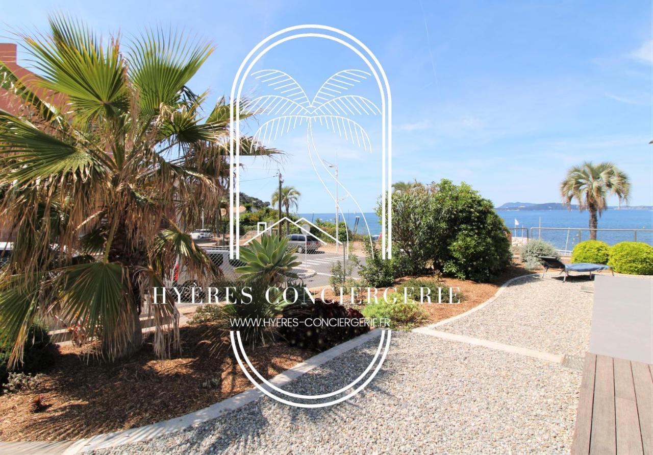 Villa Antoine Appartement Rdj Vue Mer Clim Wifi Parking Plage 50M La Garonne Le Pradet Exterior photo