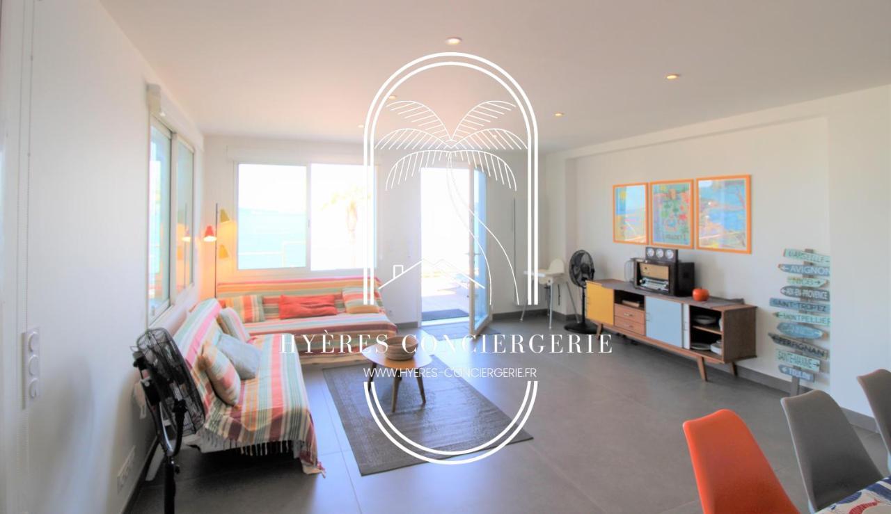 Villa Antoine Appartement Rdj Vue Mer Clim Wifi Parking Plage 50M La Garonne Le Pradet Exterior photo